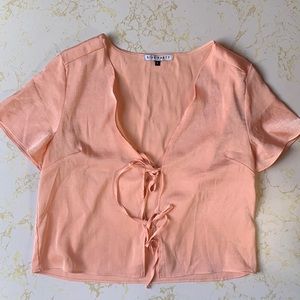 👉Pretty Pink Side Party Lace Up Top